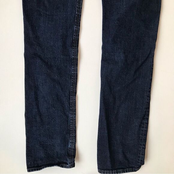 Outpost Makers Buckle Factory Distressed Button Fly Slim Straight Leg Jeans - Picture 12 of 16